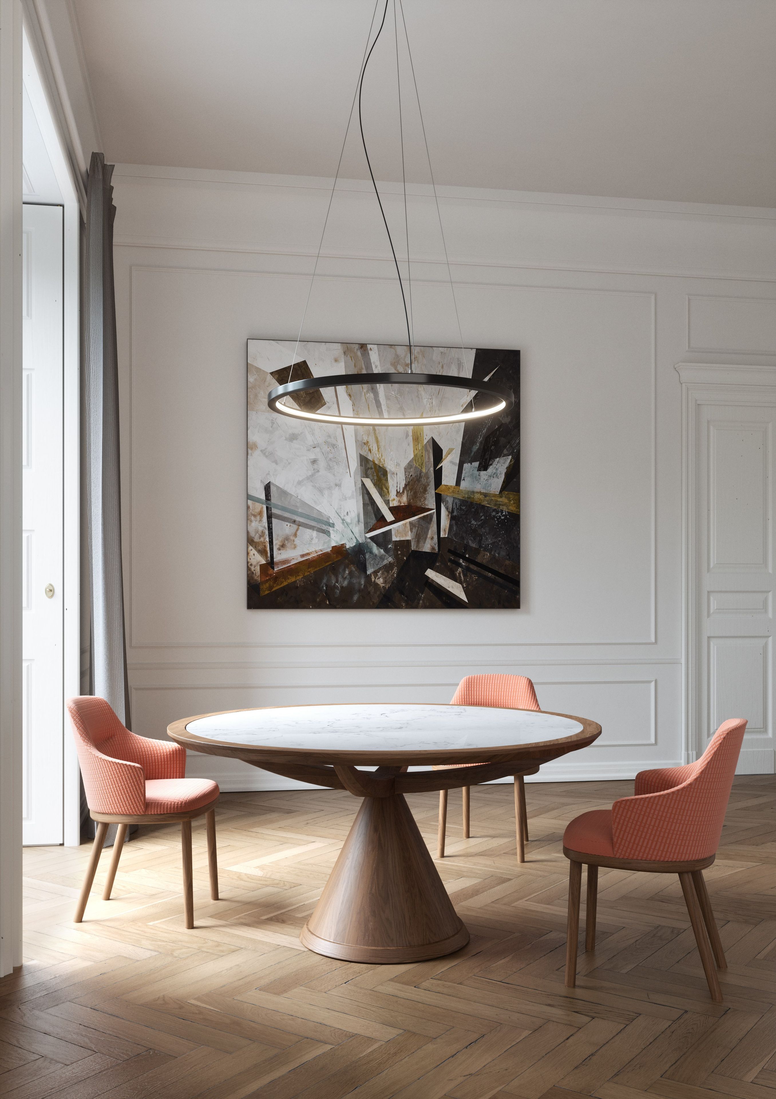 Мягкий тканевый стул с подлокотниками Wewood Sartor ARCH-00018106