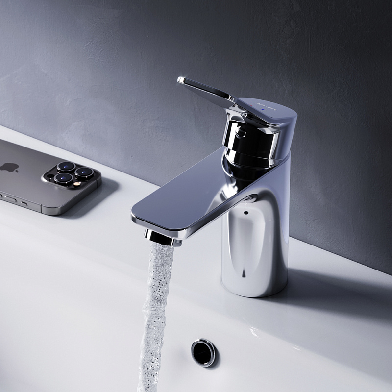 F85A82100 смеситель для умывальника с д/к излив 100 мм хром шт AM.PM X-Joy  - Вид №1