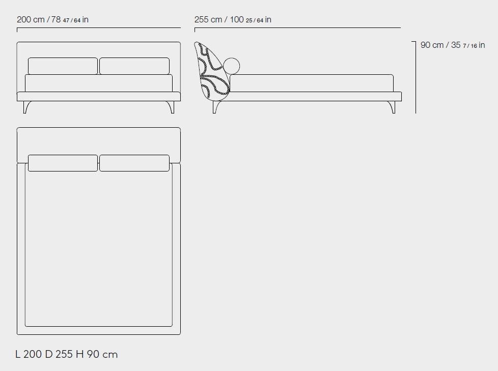 Двуспальная кровать из ткани с мягким изголовьем ETRO Home Interiors ARCH-00090494 - Вид №6