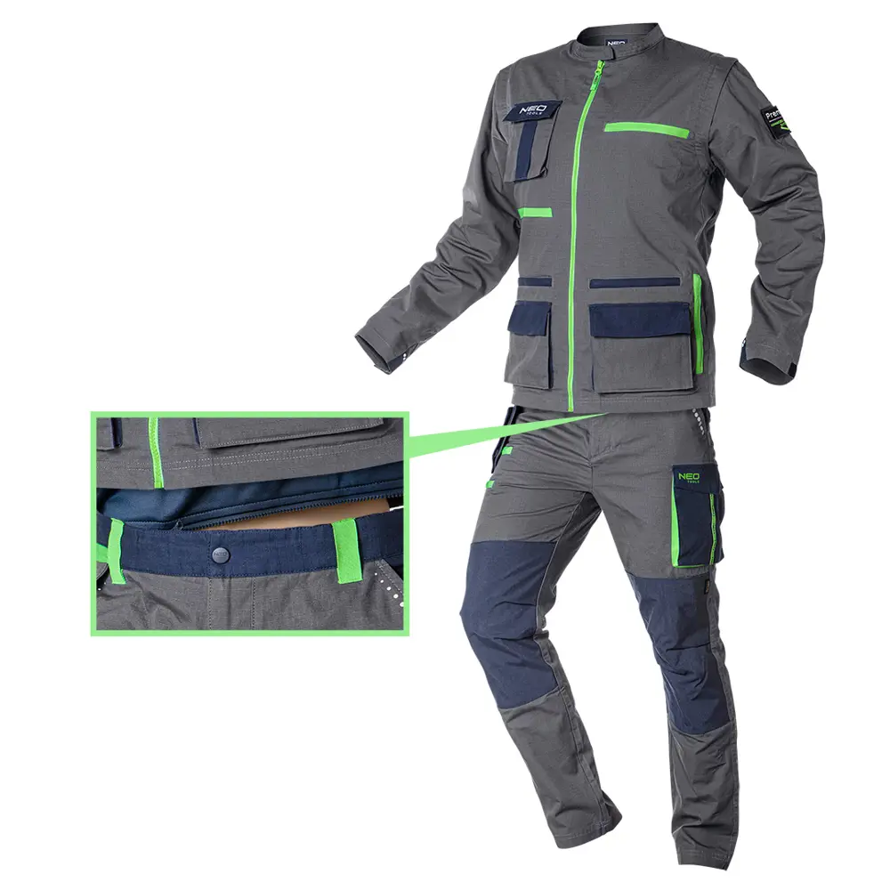 Брюки рабочие Neo Tools Premium серые/темно-синие/зеленые хлопок размер L рост 181-184 STLM-2051259 - Вид №7