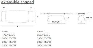 Керамический выдвижной обеденный стол