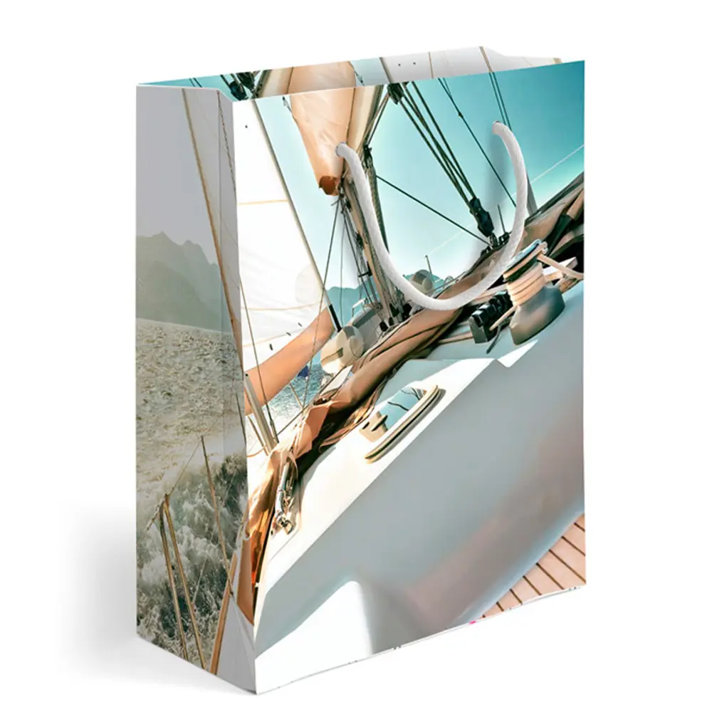 Пакет подарочный Симфония Безмятежность 22x20x14 см цвет белый STLM-2083772