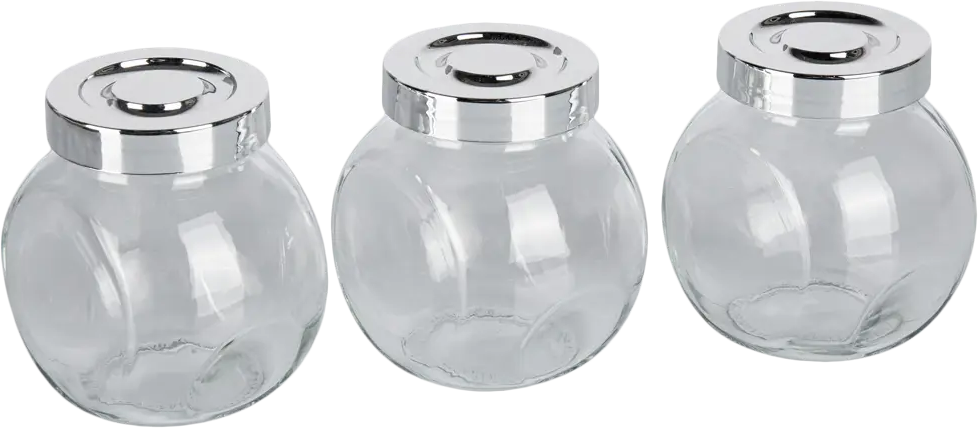 Набор стеклянных банок для специй Delinia - 3 прозрачные емкости 89262324