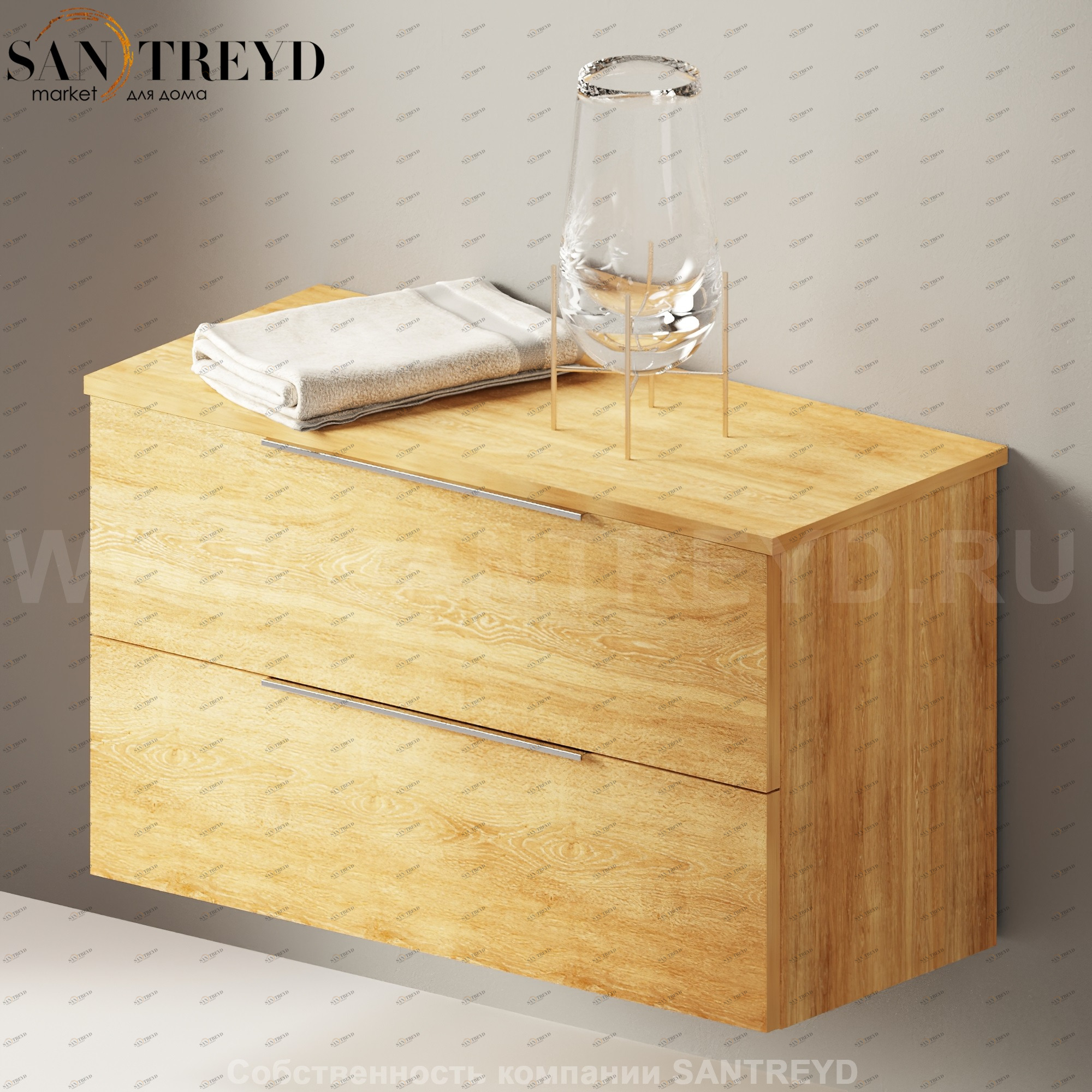 Flaminia BOX Настенная тумба 85 см с 2-мя ящиками BX428.WQ Ceramica Flaminia BX428WQ