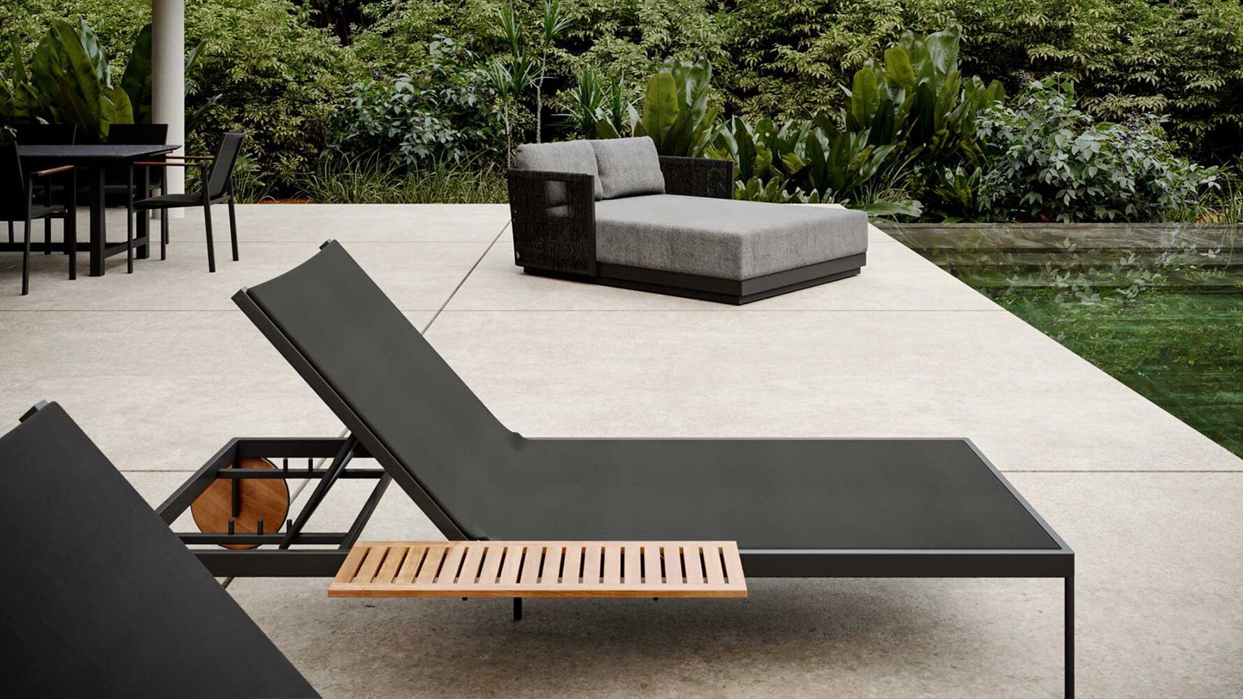Садовая кровать с откидной спинкой textilene с колесами SNOC Ralph ARCH-00048800 - Вид №2