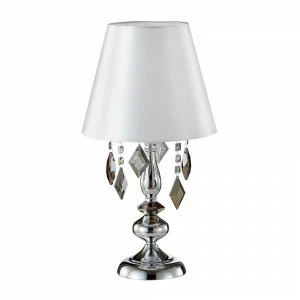 Настольная лампа с подвесками и абажуром хром Mercedes Mercedes LG1 /Smoke CRYSTAL LUX ИНТЕРЬЕРНЫЕ 00-3834690 Серый;хром