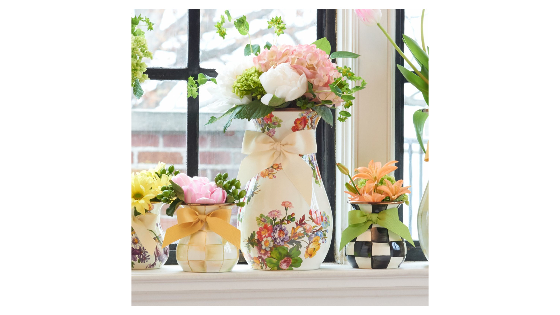 10654403 Mackenzie-Childs Ваза высокая Flower Market Сталь  - Вид №1