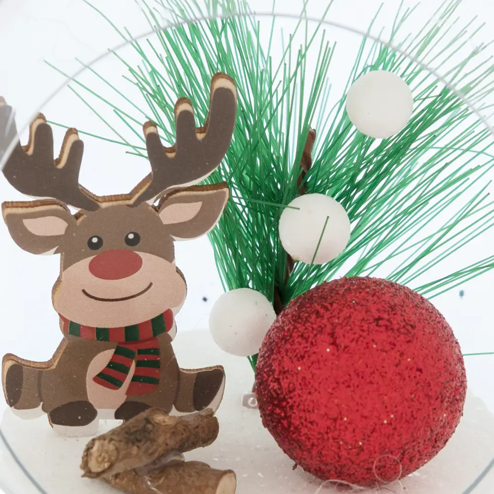 85156555 Елочный шар «Олененок улыбается» ø10 см прозрачный STLM-1501679 Santreyd  - Вид №2