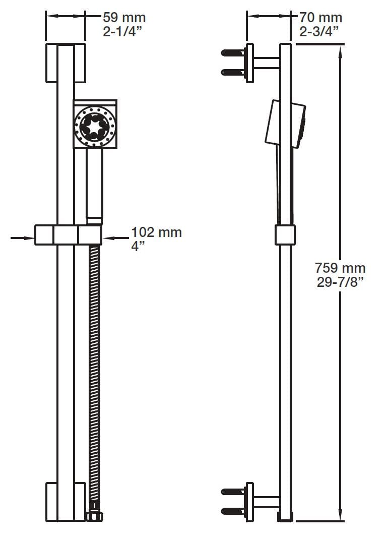 Настенная душевая колонна с ручным душем BARIL DGL-1660-04 ARCH-00039113 - Вид №2