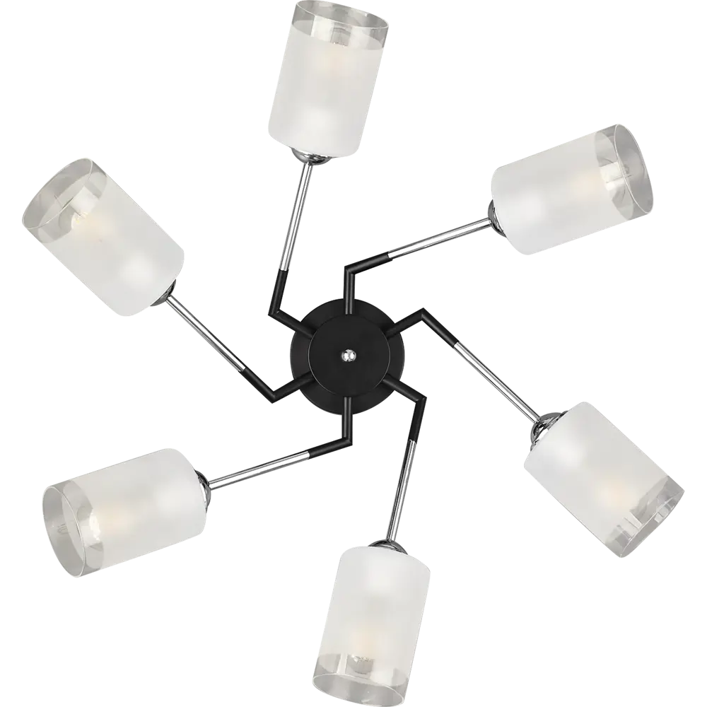 Люстра потолочная JLIGHT CARO 6 лампы 28 м², цвет черный/хром 84534227 STLM-2036437  - Вид №3