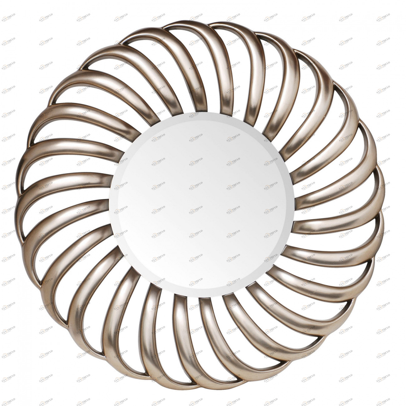 Зеркало круглое большое золотое в резной раме Flun Round PUSHA ДИЗАЙНЕРСКИЕ, СОЛНЦЕ 062536 Золото 