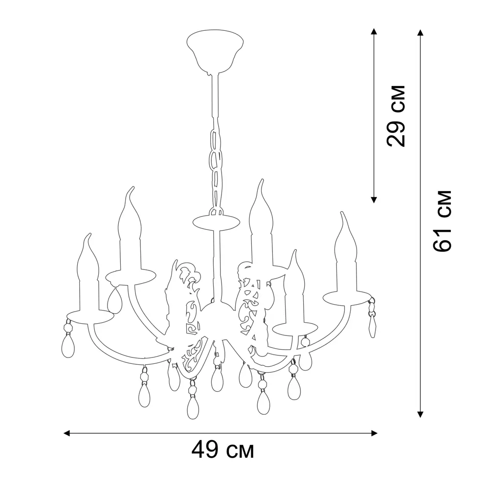 Vitaluce Ариэль - потолочная люстра с 6 плафонами в классическом стиле 89396518 STLM-1399928 - Вид №9