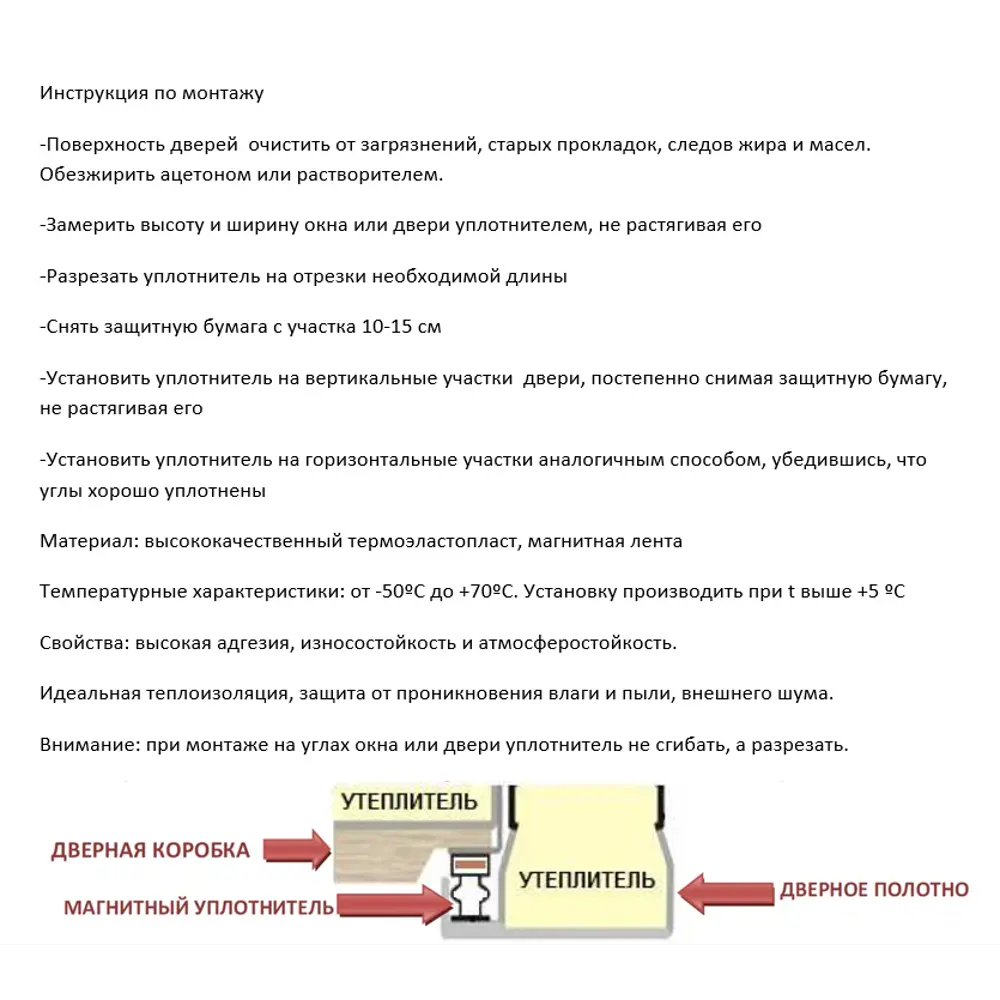Магнитный уплотнитель Santreyd для герметизации дверей 14x12.5 мм 82199208 STLM-0021810 - Вид №4