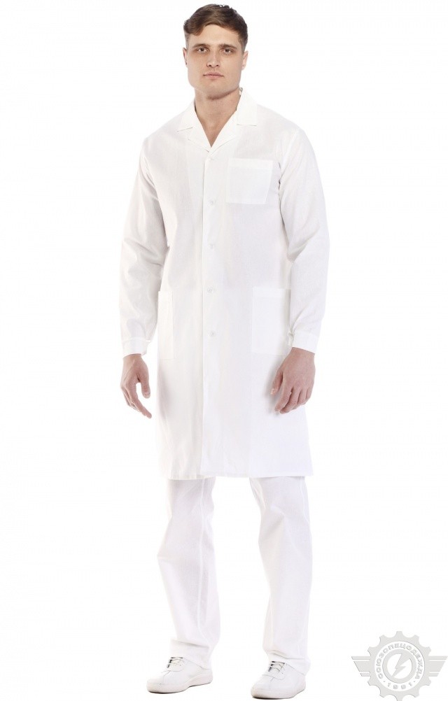 61723 Халат мужской белый  Медицинская одежда  размер 48-50/182-188 Спецодежда  - Вид №10