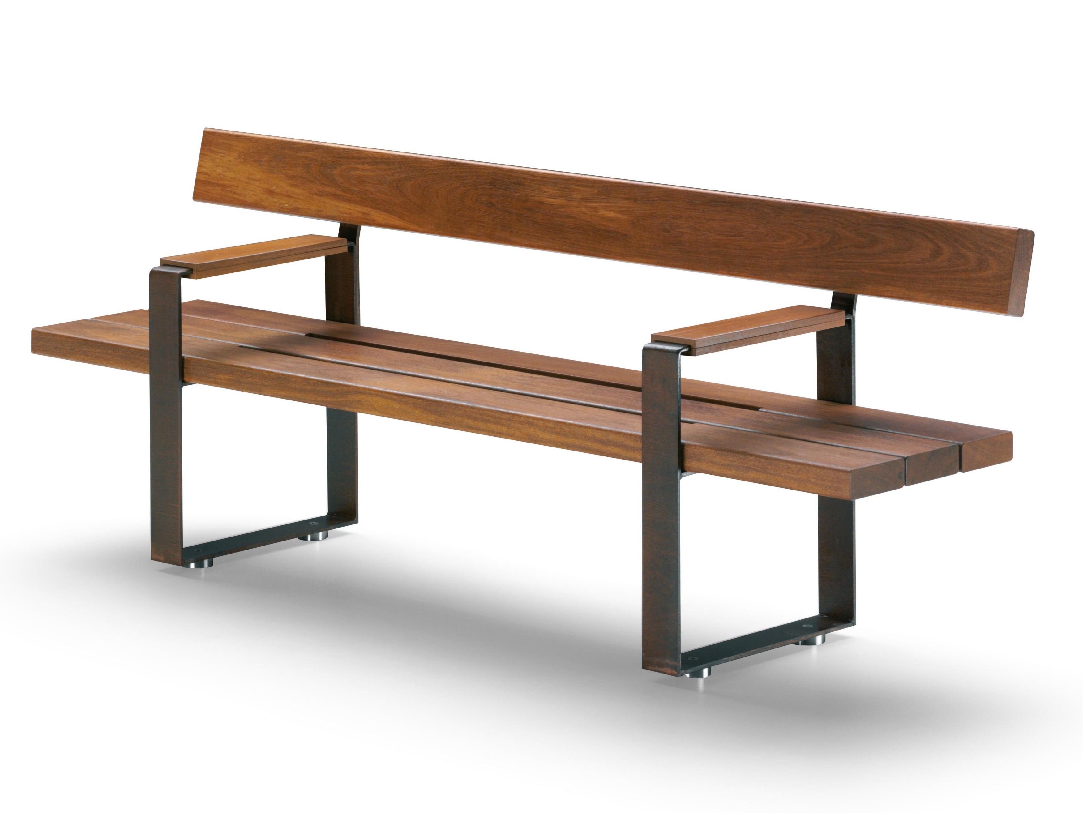 Деревянная скамья со спинкой с подлокотниками Metalco Bull ARCH-00132436