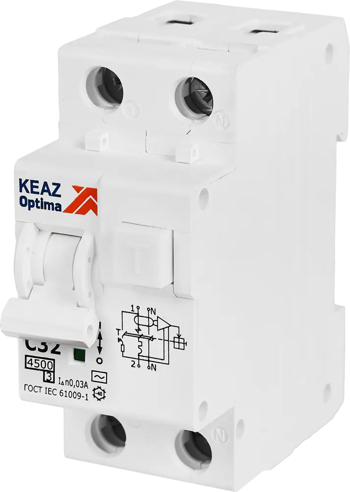 Дифференциальный автомат КЭАЗ Opti Din 32А с защитой от утечек 89206632