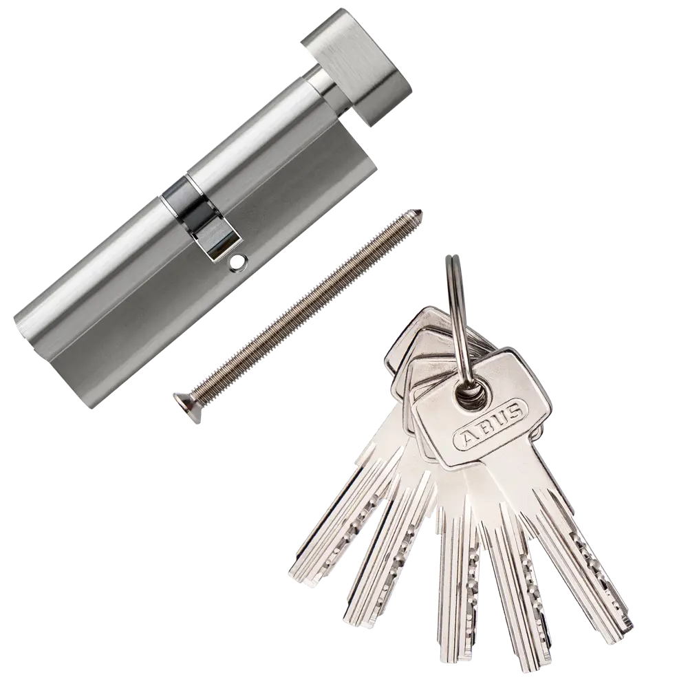 Цилиндр Abus 55х45 мм, ключ/вертушка, цвет никель 82390001 STLM-2083225 D6 - Вид №1