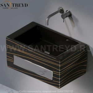 L116411G Подвесная раковина настенная прямоугольная A. e T. Italia Tower черная