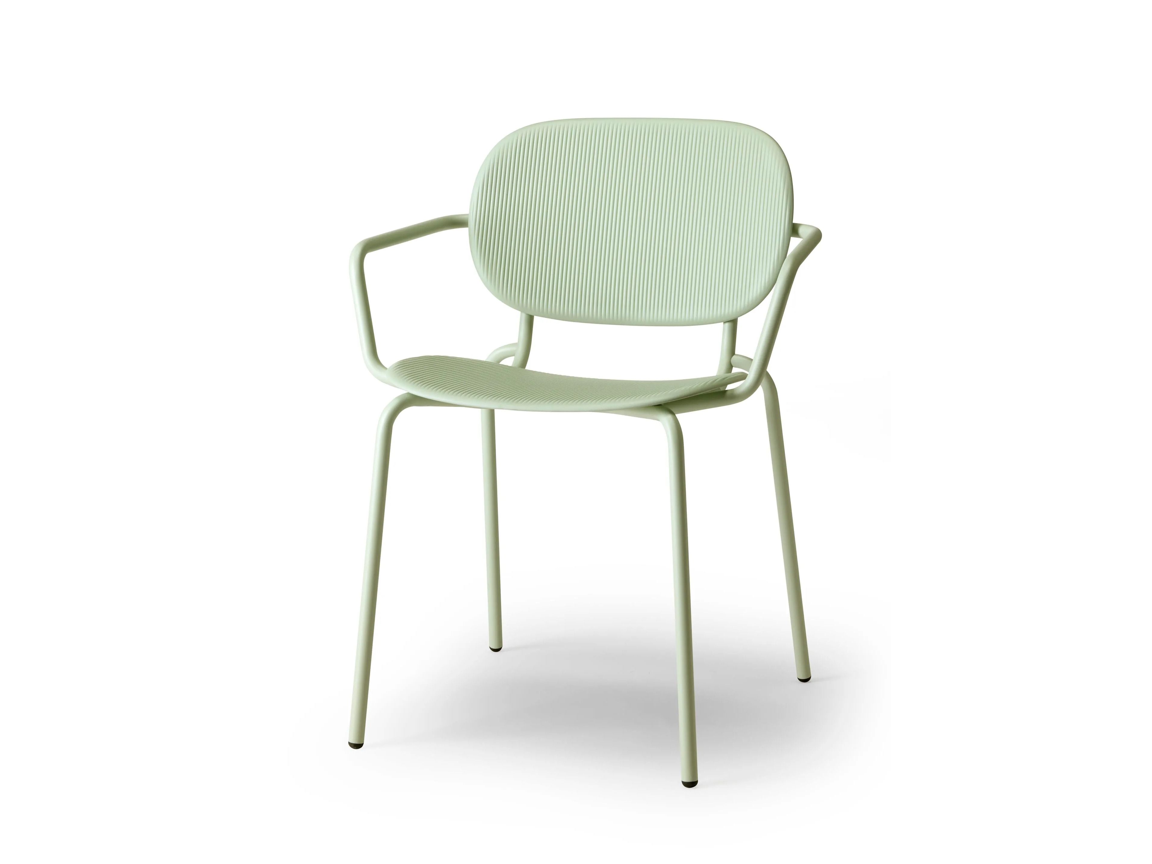 Кресло из переработанного инженерного пластика со стальной рамой и подлокотниками S-CAB Si-Si ARCH-00021902 - Вид №1