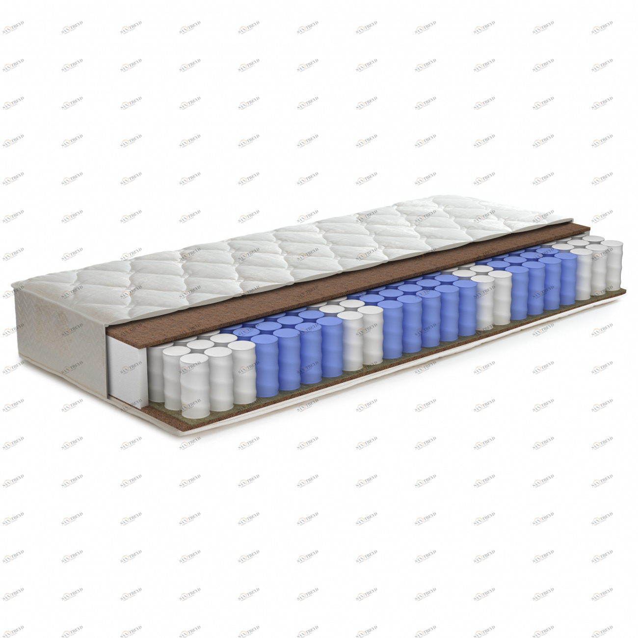 Матрас с независимым пружинным блоком 180x200 "Евро 2" BELABEDDING  131018 Белый 