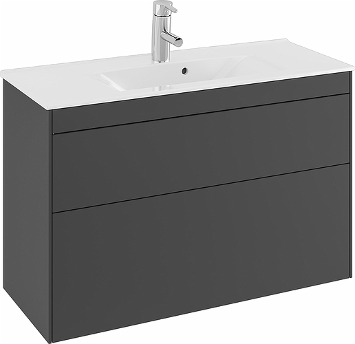 47370 IFO Sense напольная тумба для тонкой раковины с двумя ящиками, компактная, W = 600 мм, W1 = 615 мм, белая - Вид №9