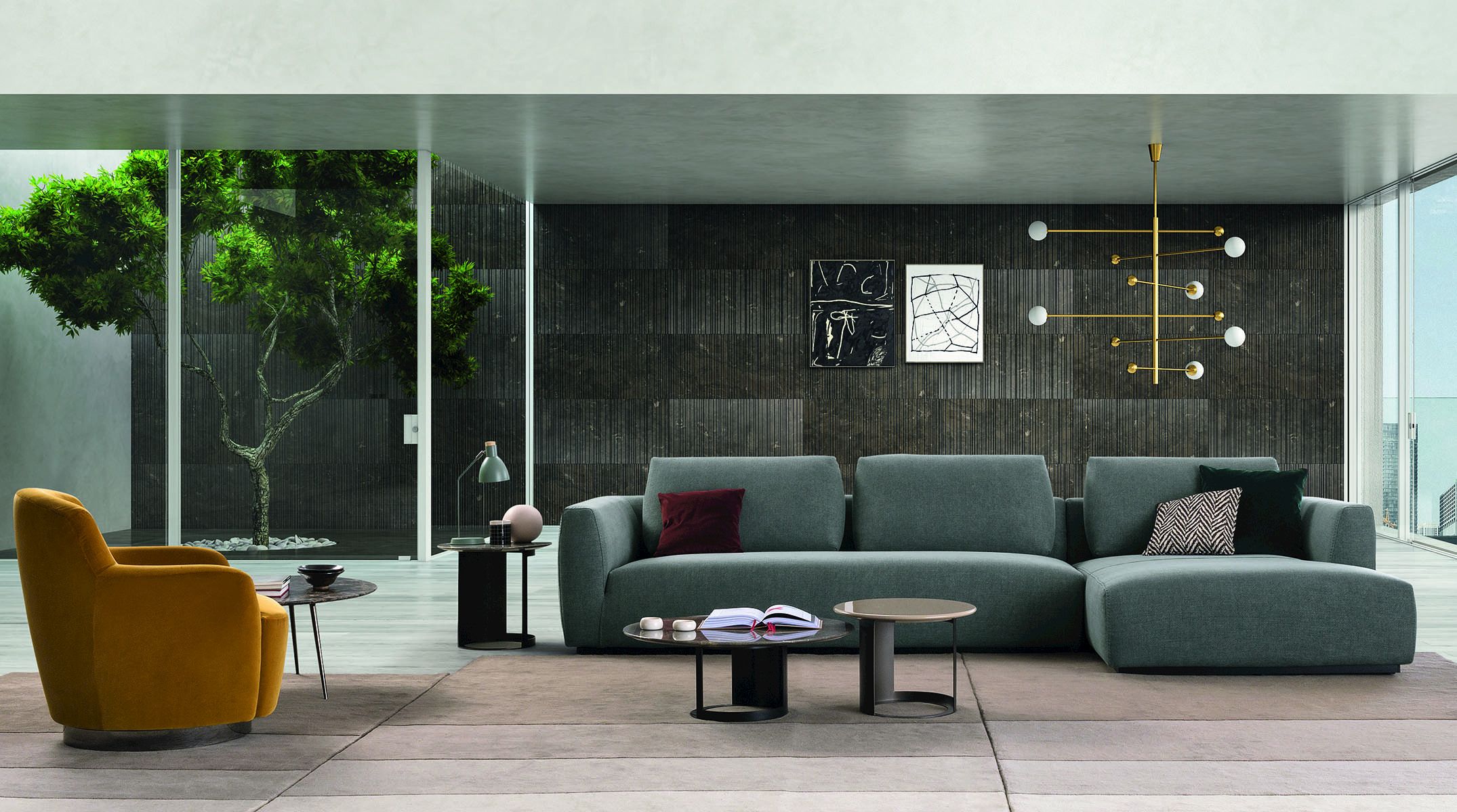 Секционный тканевый диван с полуостровом BODEMA Anyway ARCH-00066070 - Вид №1