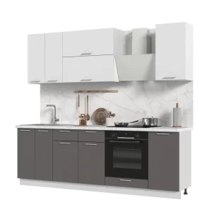 91473835 Кухонный гарнитур Стендмебель Катрин КГ240-СВМ 240x217x60 см ЛДСП цвет белый/муссон STLM-1470853