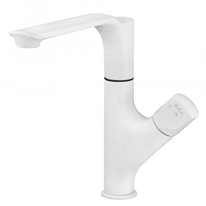 102118063c4st  Смеситель для мойки Myra - белый матовый - экономия воды