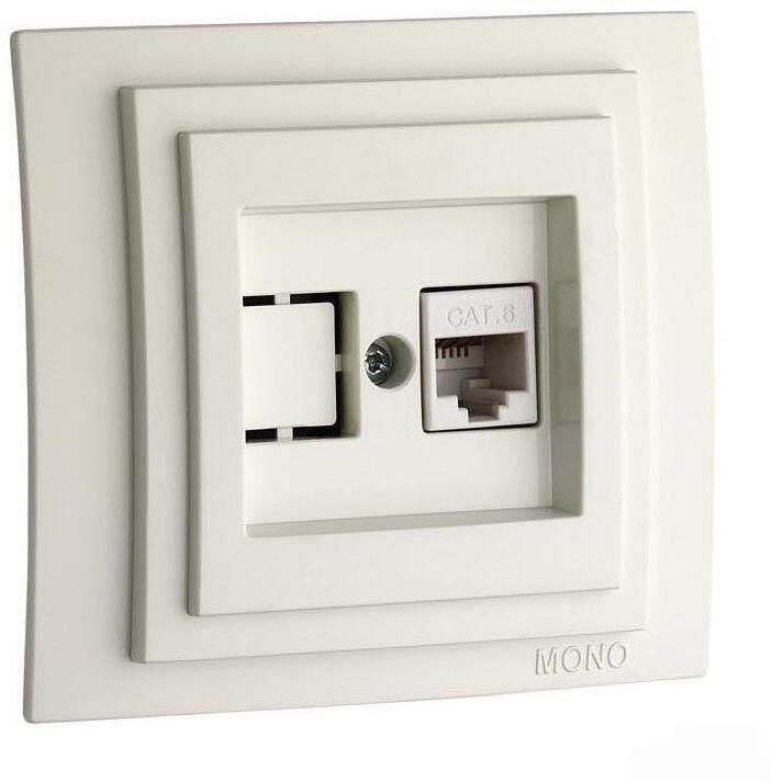 103-191905-125 Розетка компьютерная RJ45 6 кат белый Mono Electric Larissa