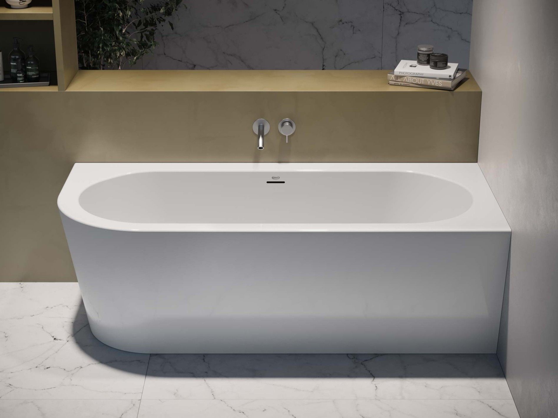 Акриловая овальная угловая ванна Jacuzzi® гостиная ARCH-00094883