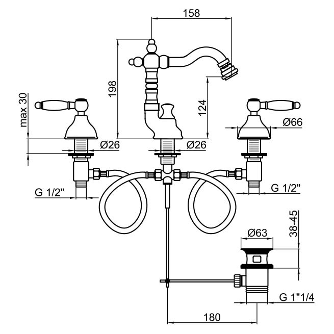 DO710502065 Смеситель для биде Webert Dorian - Вид №1