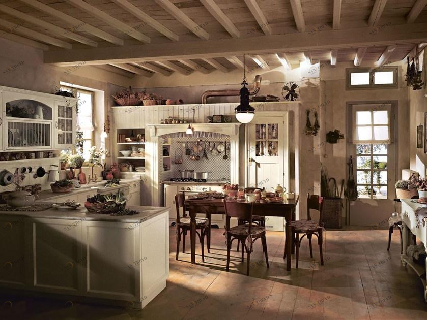 Marchi Cucine Лаковая оборудованная кухня с полуостровом Old england sun-id-1440342