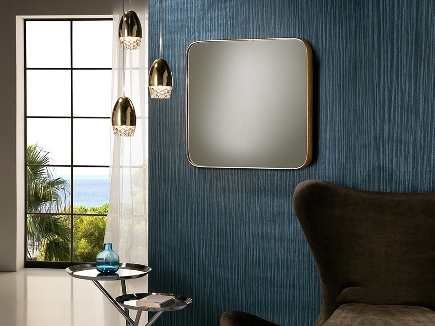 091268 Зеркало квадратное 51х51 золото Schuller Orio 