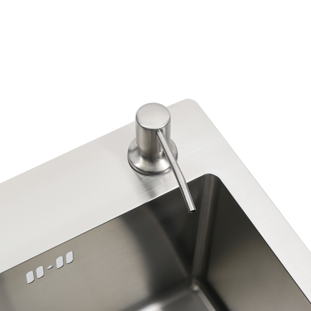 Мойка R5050H MELANA ProfLine 3,0/200 САТИН врезная квадратная в комплекте с дозатором MLN-R5050H+дозатор - Вид №4