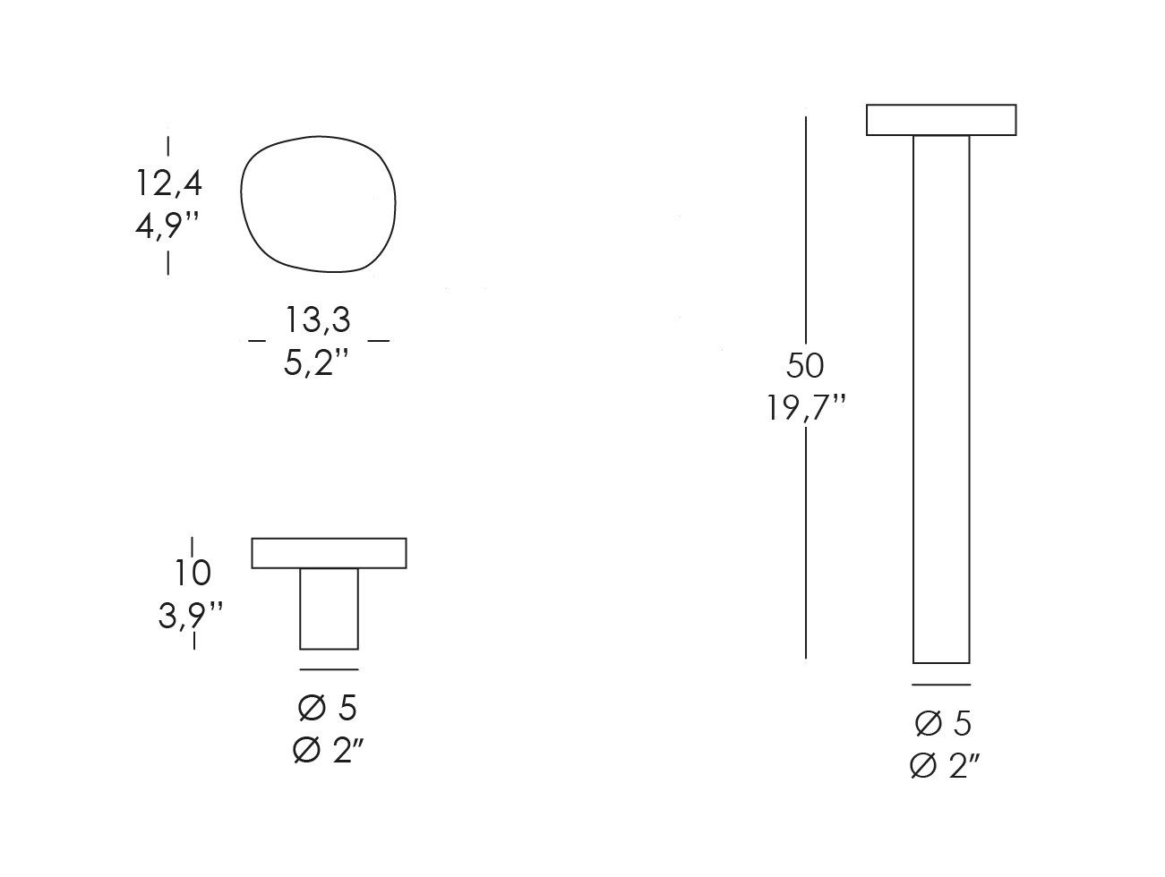 Напольный светильник Zafferano галька ARCH-00006871 - Вид №2