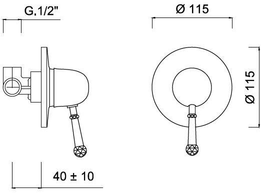 Rubinetteria Giulini Смеситель для душа однорычажный Symphony 4315 - Вид №1