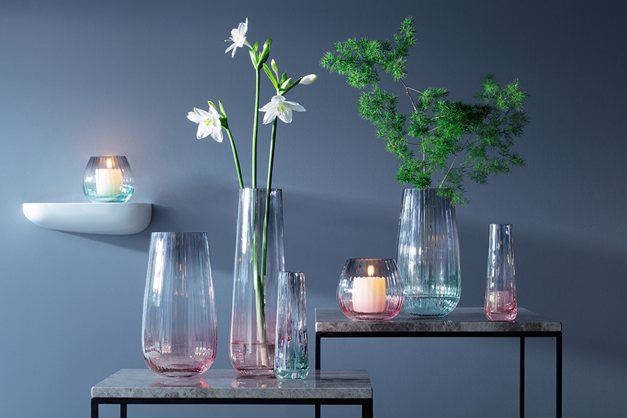 G1401-28-152 Ваза dusk 28см розовая-серая LSA International  - Вид №1