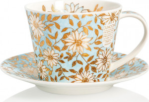 10604574 Dunoon Чашка чайная с блюдцем Dunoon "Аква.Айлей" 350мл Фарфор костяной