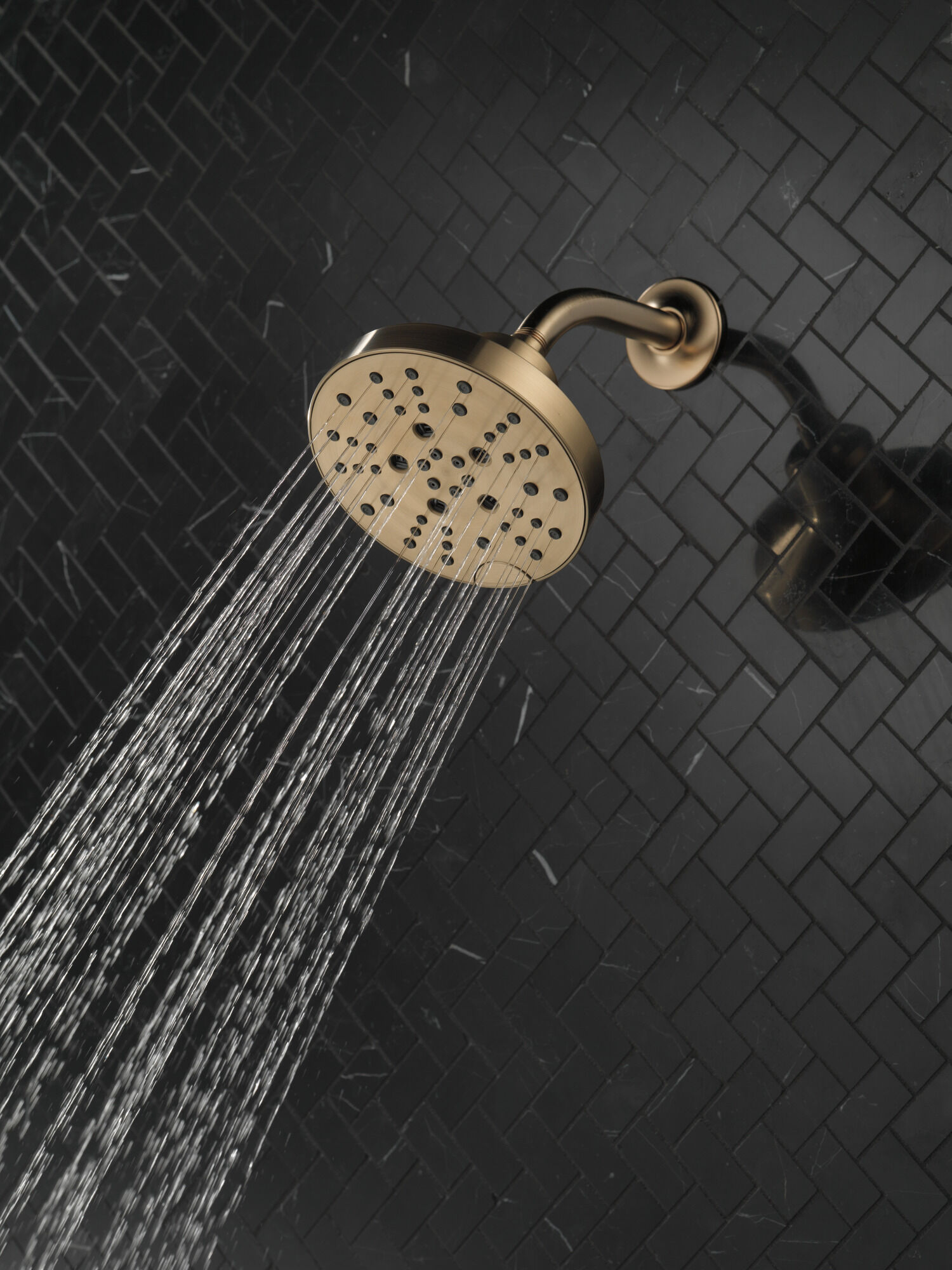 52668-CZ H2Okinetic® Современная душевая лейка Raincan с 5 настройками Delta Faucet Universal Showering Шампанское бронза  - Вид №8