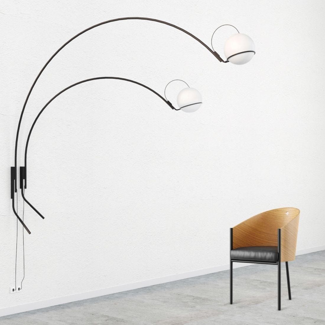 Светодиодный настенный светильник из дутого стекла и металла FontanaArte Alicanto ARCH-00043249 - Вид №2