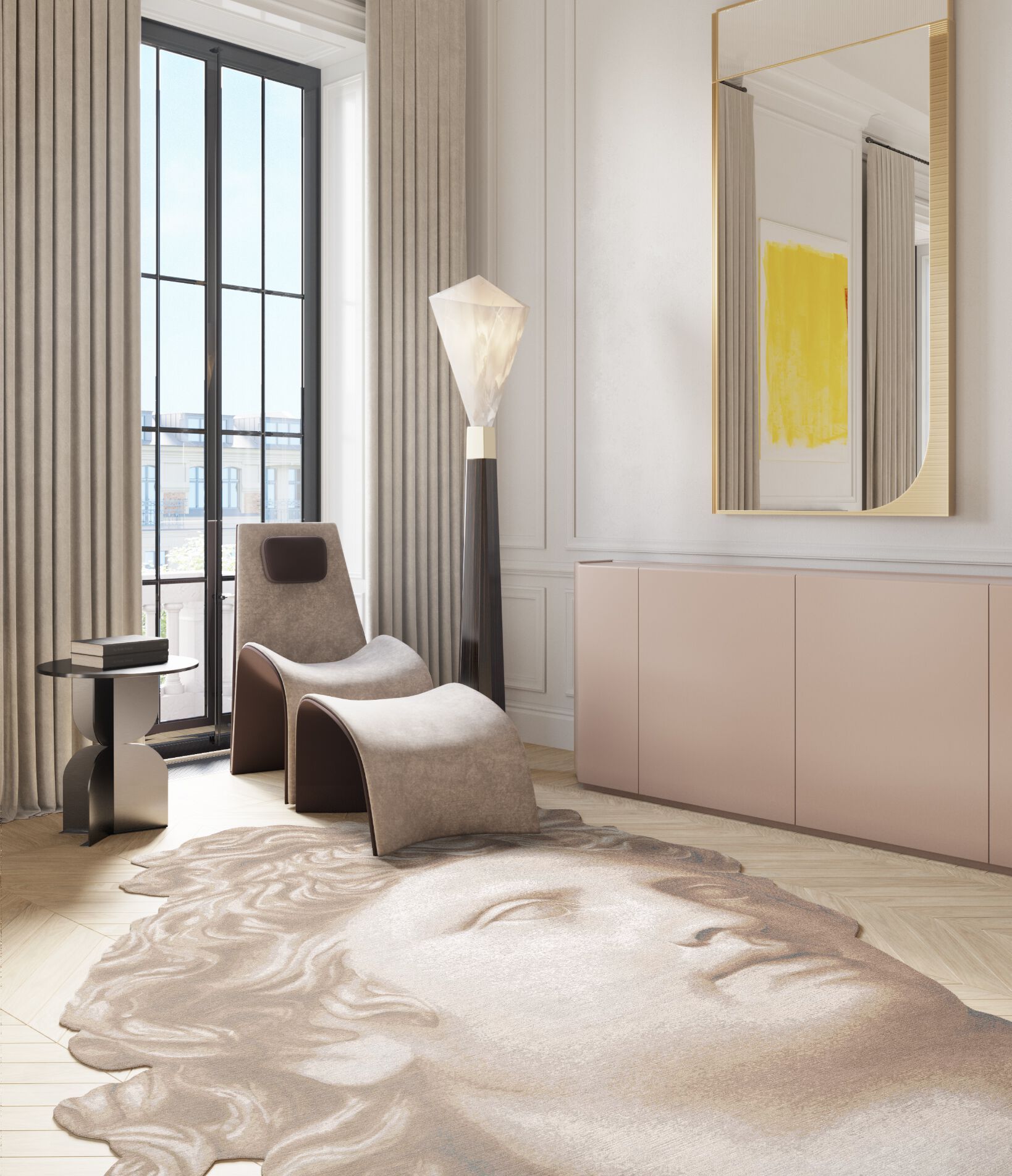 Изогнутый ковер ручной работы Tapis Rouge Miti ARCH-00110663 - Вид №3