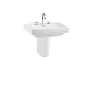 Burlington Riviera Квадратная чаша Riviera 580 мм с полупьедесталом Riviera с 2-мя отверстиями под смеситель RIV1 2TH - RIV7
