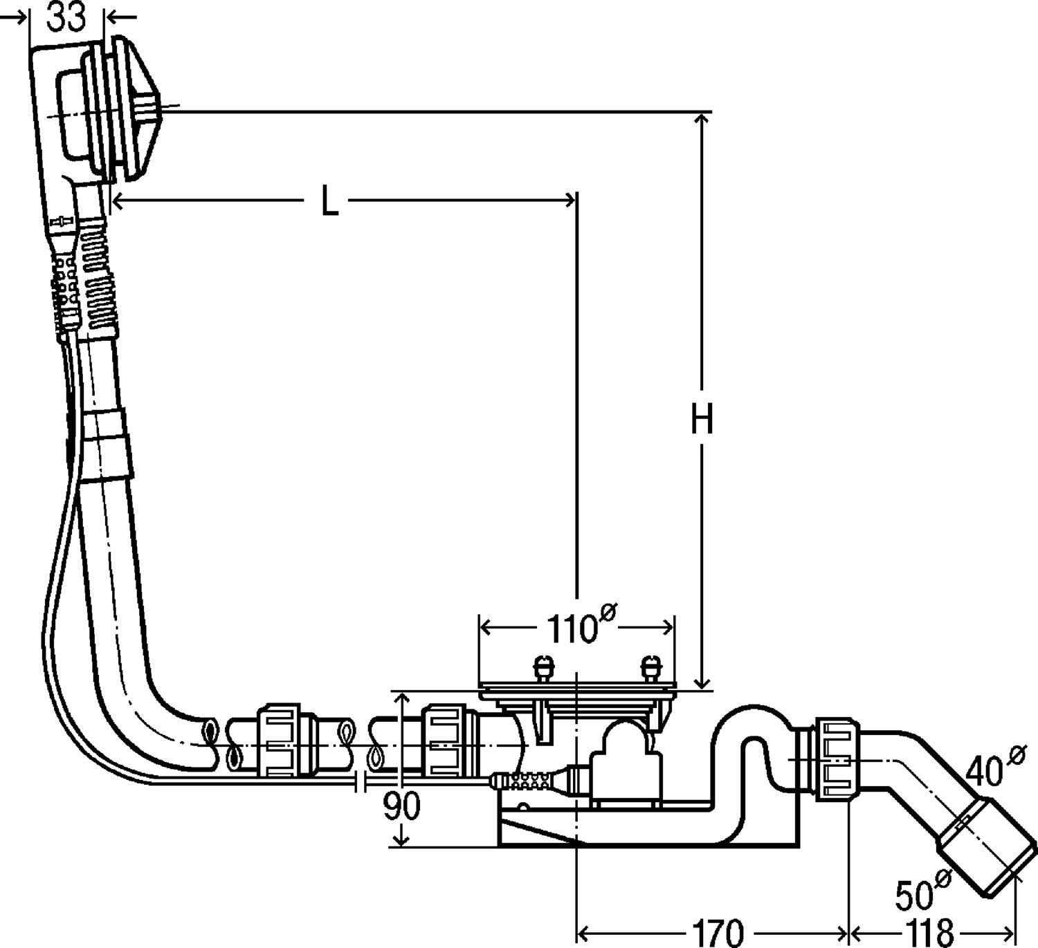 Канализационная арматура  Сифоны для ванн и душевых поддонов  Сифоны для ванн  Не содержит/в комплект не входит: VIEGA 574 956 Модель 6142.33 Santreyd  - Вид №2