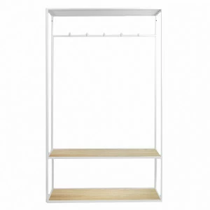 Вешалка в прихожую с полкой белая, светлый дуб Hallra 2 white INTELLIGENT DESIGN ВЕШАЛКИ HALLRA 261049 Белый
