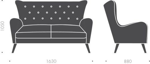 Heavens Тафтинговый 2-местный тканевый диван с высокой спинкой Harry sun-id-1478180 - Вид №3