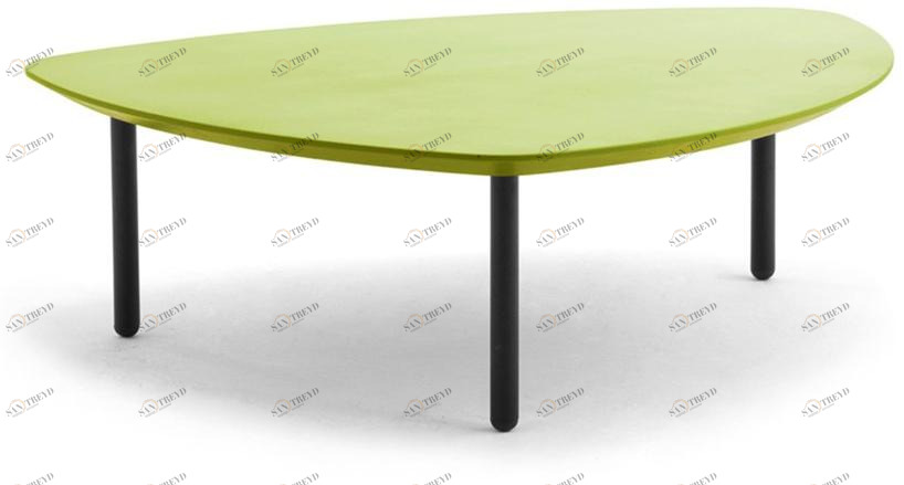 Leyform Низкий треугольный лакированный журнальный столик из стали и мдф  1620b 