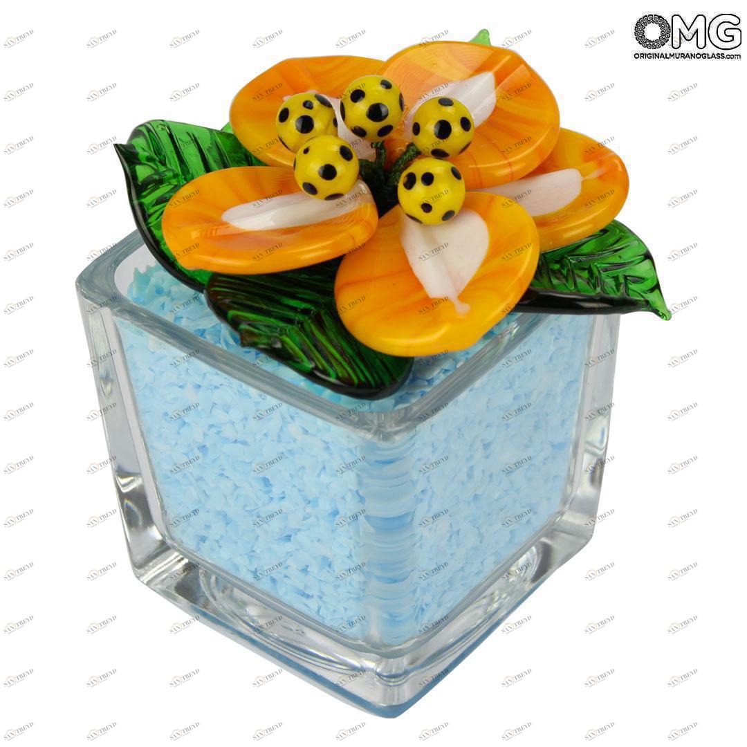 4744 ORIGINALMURANOGLASS Держатель для карт-указателей мест за столом Рождественник - муранское стекло OMG 4 см 