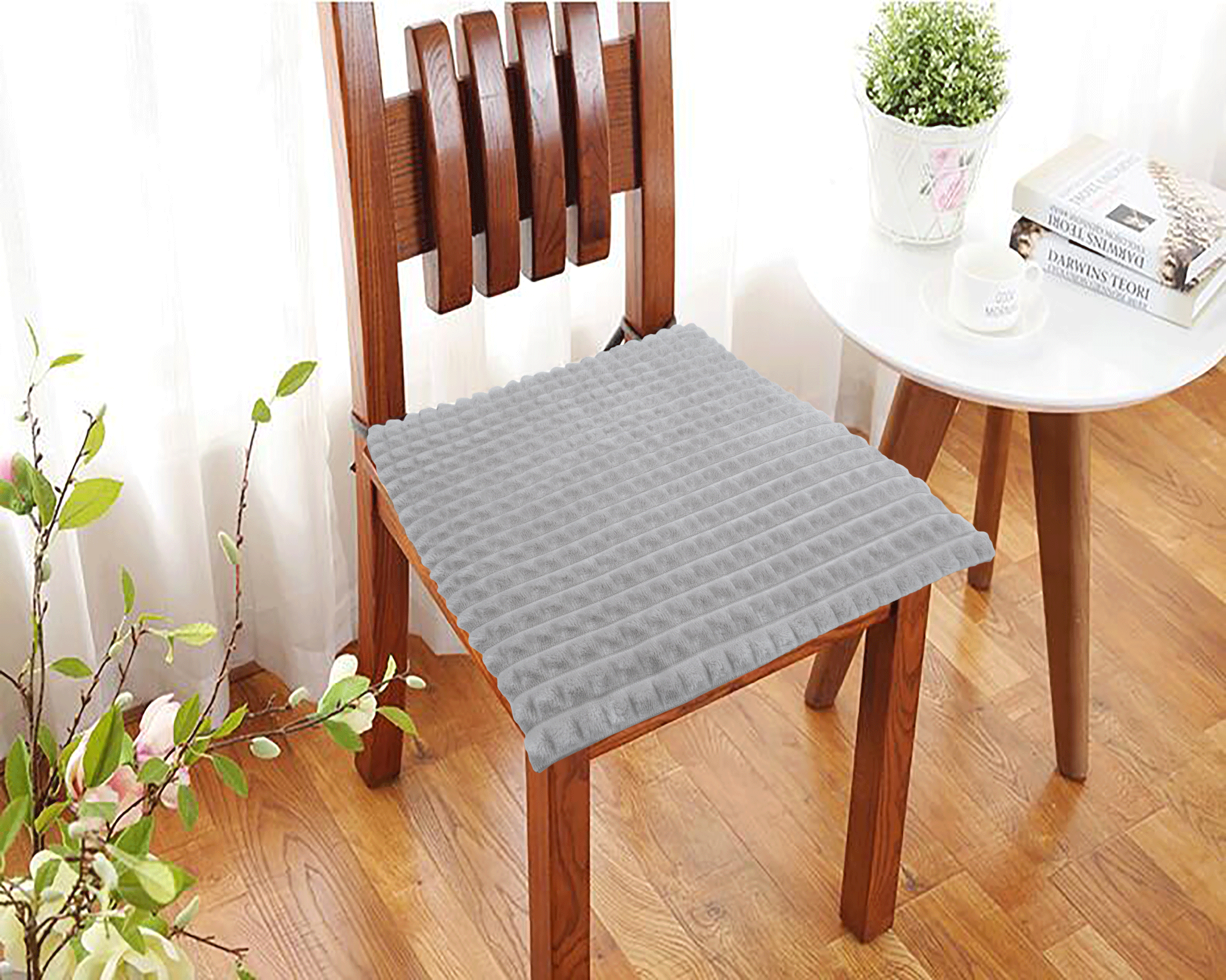 Santreyd Плюш - декоративная подушка-галета для стула 40×40 см серый 82234002 STLM-0022489 - Вид №3