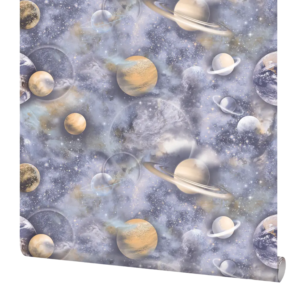 ELYSIUM Космос - Флизелиновые обои небесно-голубого оттенка 89346612 STLM-0835320