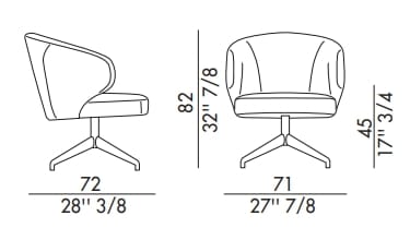 Тканевое вращающееся кресло с подлокотниками EFORMA Manta ARCH-00031153 - Вид №2
